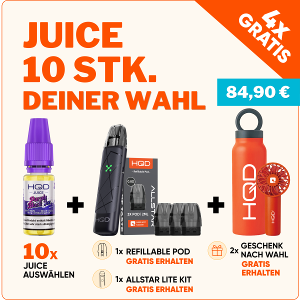 JUICE - 10 Sorten Deiner Wahl!